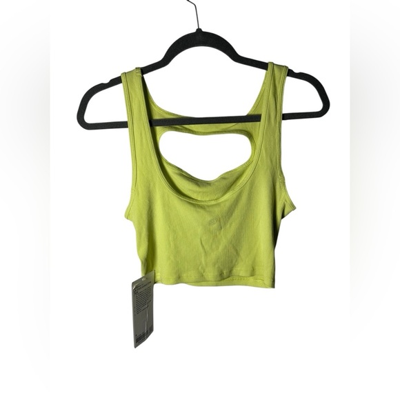 Lululemon LA Front Cut-Out Crop Tank Top Lemon Vibe Size 8 - Picture 6 of 9